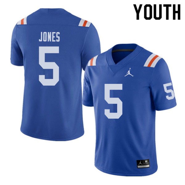 Jordan Brand Youth #5 Emory Jones Florida Gators Throwback Alternate College Football Jersey Royal